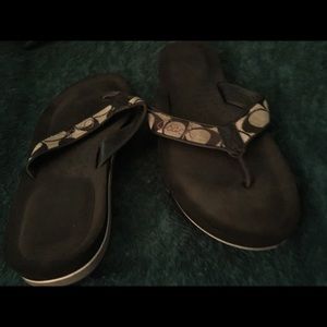 Black Signature Flip Flops